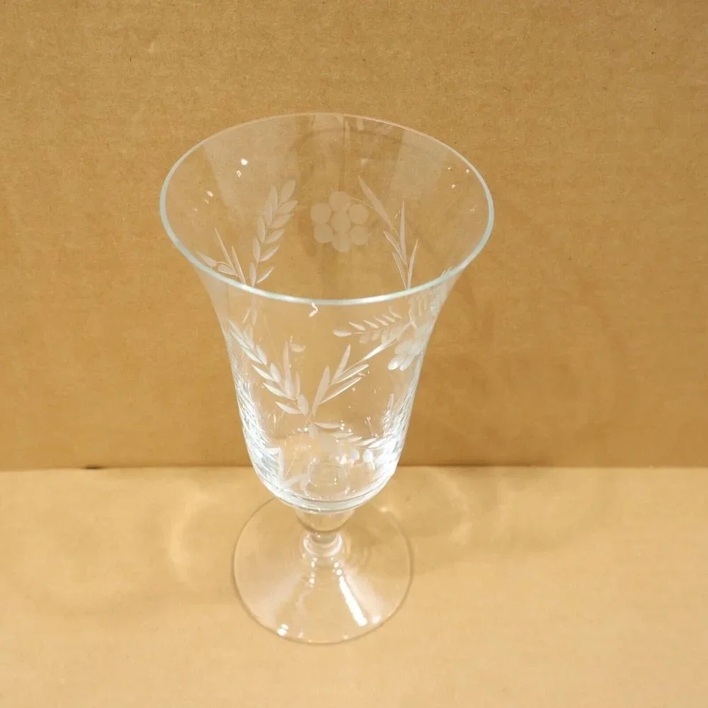 Princess House Heritage Pattern Footed Tumbler 7.5in Tall